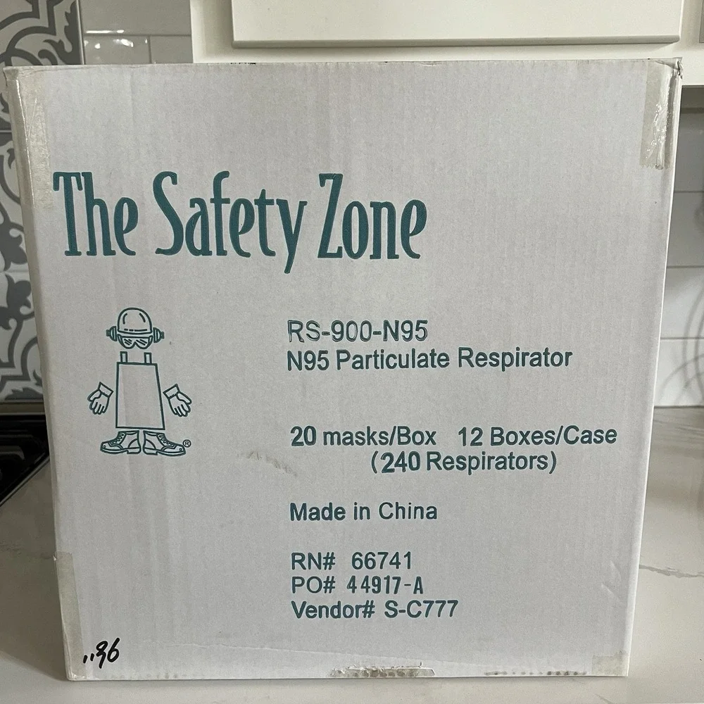 Safety Zone N95 Particulate Respirator Adult 240 Masks Case- 12‎ Boxes, 20 each